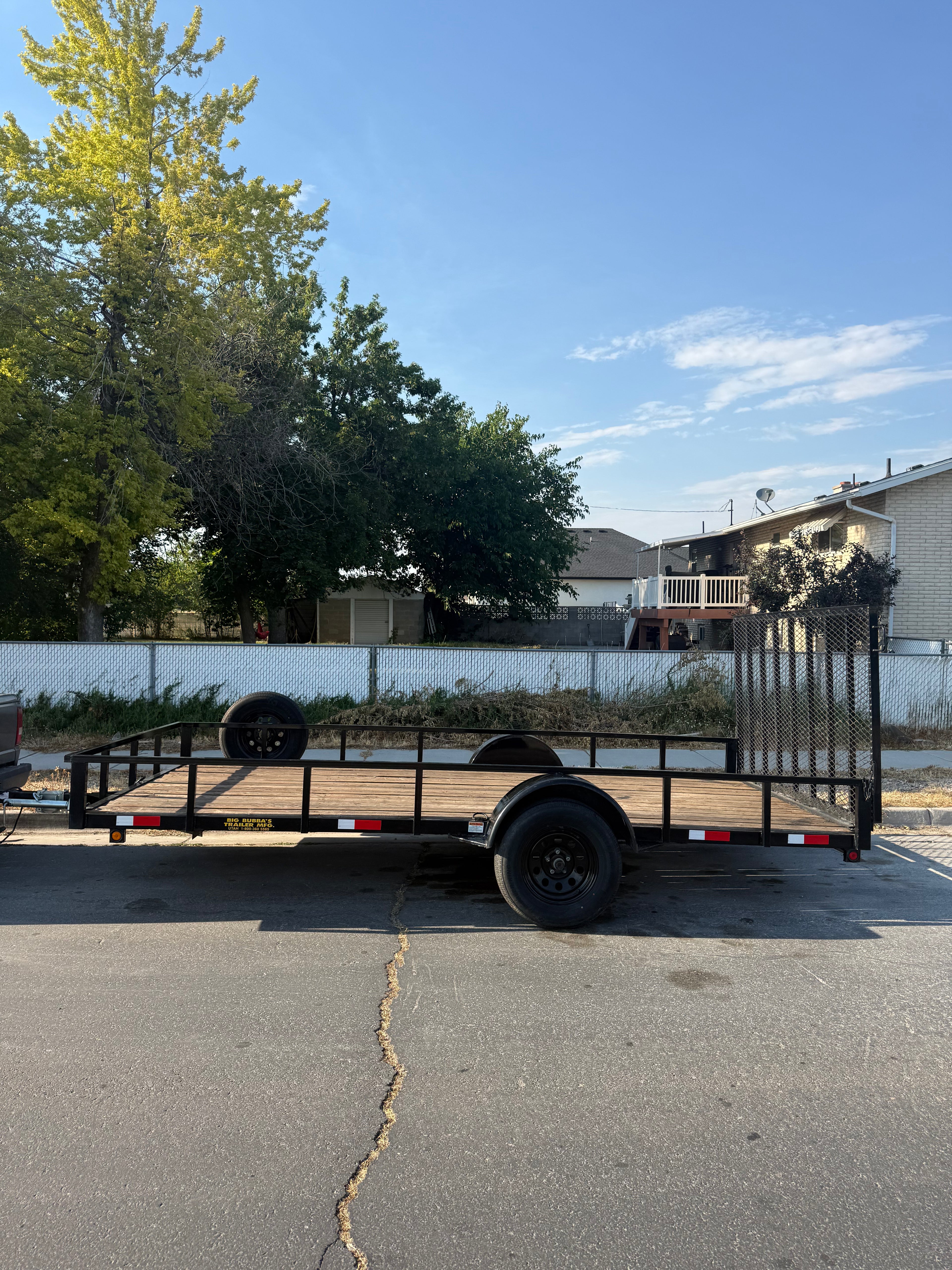 14x7 Flat Bed Trailer with Rear Folding Gate