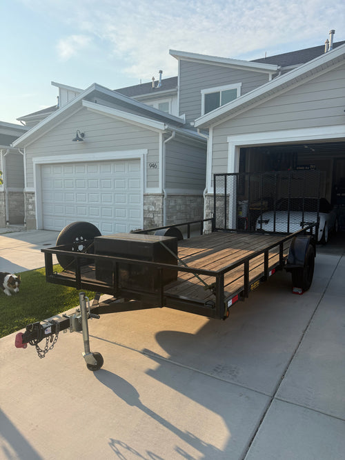 14x7 Flat Bed Trailer with Rear Folding Gate